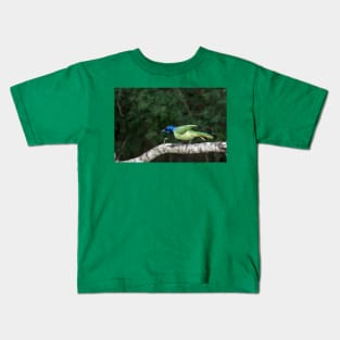 Green Jay Out On A Limb Kids T-Shirt